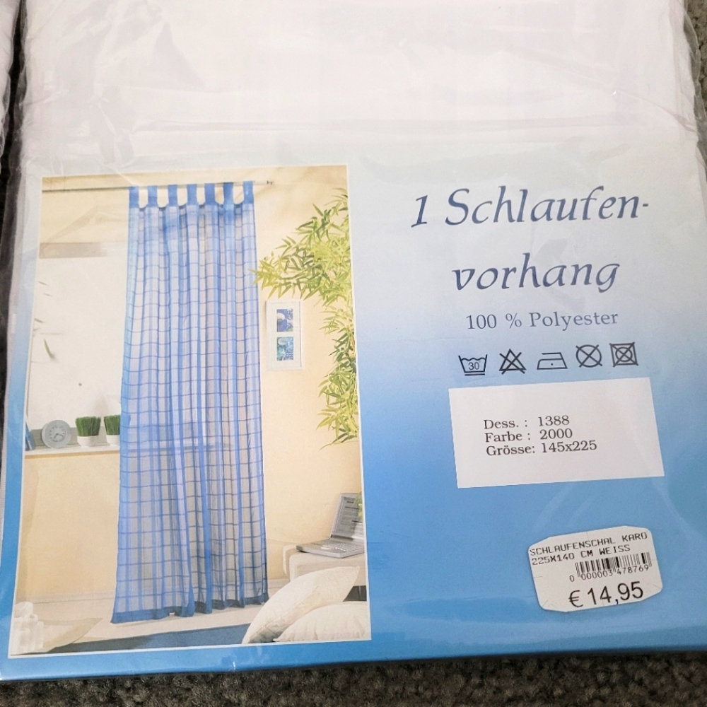 Euro style curtains, set of 2, 145 × 225 cm